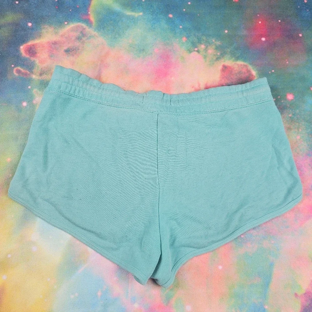 Hollister HCO 1922 Turquoise Blue Sweat Shorts Drawstring Waist Loungewear - Picture 3 of 7